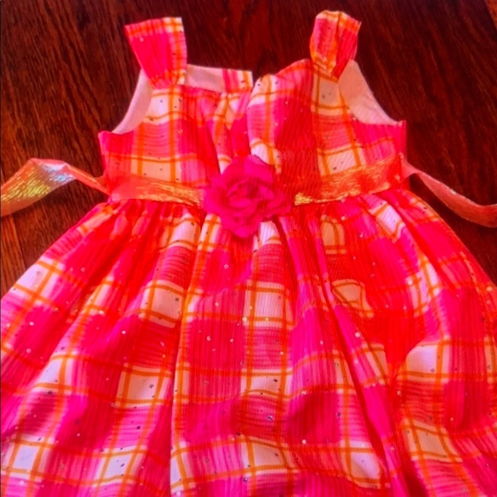 Kids Pink and Orange Plaid Dress